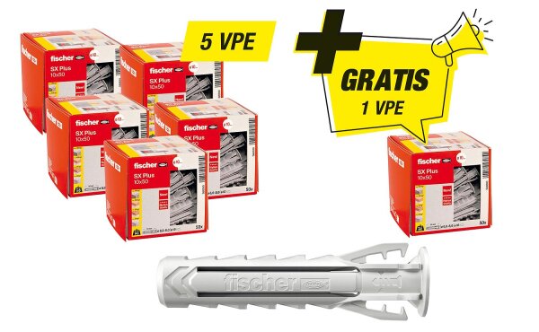 Fischer-Aktions-Set best. aus 5 x 94 033 03 +Gratis 1x 94 033 03 Dübel SX Plus