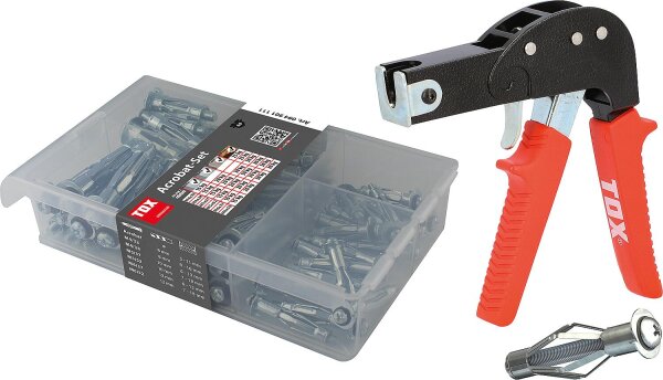 Metall Hohlraumdübel-Set 62-teilig, inklusiv Montagezange