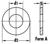 Scheiben A2 DIN 125 ø 5,3 mm, VPE = 1000 Stück