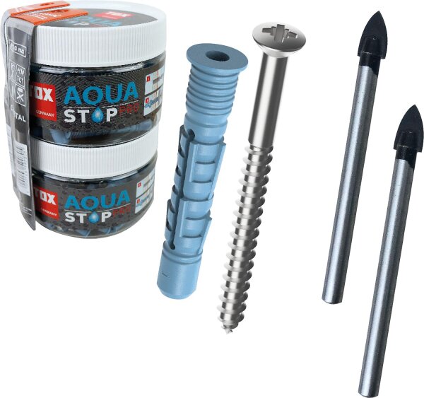 TOX Allzweckdübel Aqua Stop Pro 62 teilig 6x38/8x50 mm + Schraube in Runddose VPE: 62
