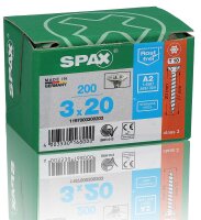 Senkkopfschraube SPAX® Edelstahl A2 Vollgewinde T - STAR Plus ø 3,0 x 25 mm, VPE = 200 Stück
