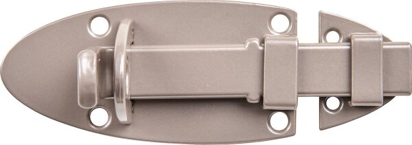 Schlossriegel DURAVIS®  90 x 44 mm, mit rundem Griff, perlbeige, Material: Stahl, blau verzinkt