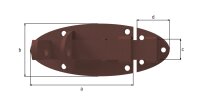 Schlossriegel DURAVIS® 90 x 44 mm, mit rundem Griff, rostbraun, Material: Stahl, blau verzinkt