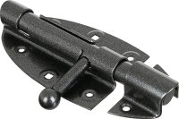 Bolzenriegel DURAVIS® 112 x 72 ⌀ 16 mm, mit flachem Griff, Material: Stahl, blau verzinkt, Oberfläche: schwarz-diamant