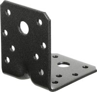 Schwerlast-Winkelverbinder mit Sicke DURAVIS® 70 x 70 x 55 mm, Material: Stahl, sendzimirverzinkt, Oberfläche: schwarz-diamant