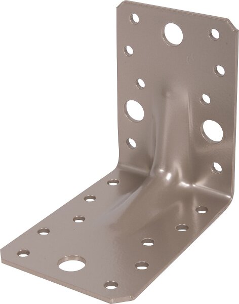 Schwerlast-Winkelverbinder 90 x 90 x 65 mm, mit Sicke DURAVIS®, Material: Stahl, sendzimirverzinkt, Oberfläche: perlbeige RAL 1035