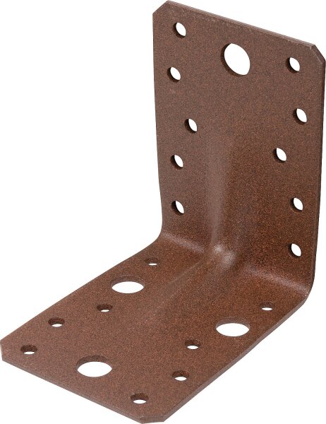 Schwerlast-Winkelverbinder 90 x 90 x 65 mm, mit Sicke DURAVIS®, Material: Stahl, sendzimirverzinkt, Oberfläche: rostbraun