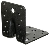 Schwerlast-Winkelverbinder 105 x 105 x 90 mm, mit Sicke DURAVIS®, Material: Stahl, sendzimirverzinkt, Oberfläche: schwarz-diamant