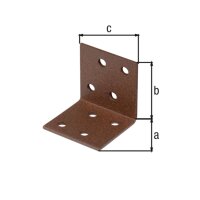 Winkelverbinder DURAVIS® 40 x 40 x 40 mm, Material: Stahl, sendzimirverzinkt, Oberfläche: rostbraun