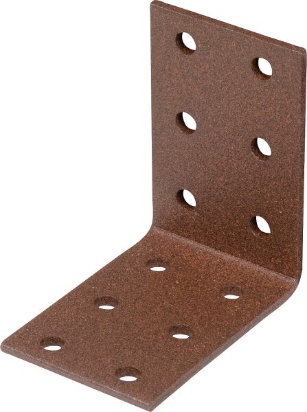 Lochplattenwinkel DURAVIS® 60 x 60 x 40 mm, Material: Stahl, sendzimirverzinkt, Oberfläche: rostbraun