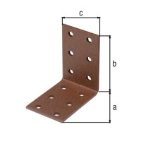 Lochplattenwinkel DURAVIS® 60 x 60 x 40 mm, Material: Stahl, sendzimirverzinkt, Oberfläche: rostbraun