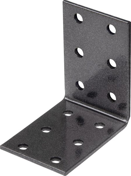 Lochplattenwinkel DURAVIS® 60 x 60 x 40 mm, Material: Stahl, sendzimirverzinkt, Oberfläche: schwarz-diamant