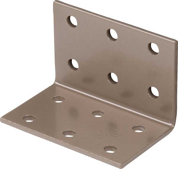 Lochplattenwinkel DURAVIS® 40 x 40 x 60 mm, Material: Stahl, sendzimirverzinkt, Oberfläche: perlbeige RAL 1035