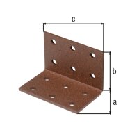Lochplattenwinkel DURAVIS® 40 x 40 x 60 mm, Material: Stahl, sendzimirverzinkt, Oberfläche: rostbraun