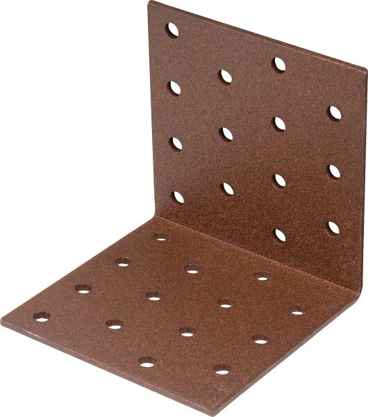 Lochplattenwinkel DURAVIS® 80 x 80 x 80 mm, Material: Stahl, sendzimirverzinkt, Oberfläche: rostbraun