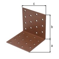 Lochplattenwinkel DURAVIS® 80 x 80 x 80 mm, Material: Stahl, sendzimirverzinkt, Oberfläche: rostbraun
