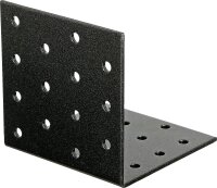 Lochplattenwinkel DURAVIS® 80 x 80 x 80 mm, Material: Stahl, sendzimirverzinkt, Oberfläche: schwarz-diamant