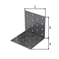 Lochplattenwinkel DURAVIS® 80 x 80 x 80 mm, Material: Stahl, sendzimirverzinkt, Oberfläche: schwarz-diamant