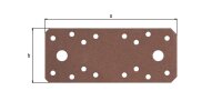 Flachverbinder DURAVIS® 133 x 55 x 2,5 mm, Material: Stahl, sendzimirverzinkt, Oberfläche: rostbraun