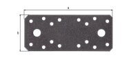 Flachverbinder DURAVIS® 133 x 55 x 2,5 mm, Material: Stahl, sendzimirverzinkt, Oberfläche: schwarz-diamant