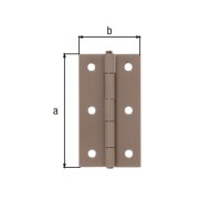 Scharnier DURAVIS® 80 x 40 x 1,25 mm, Material: Stahl, blau verzinkt, perlbeige RAL 1035, mit vernietetem Edelstahlstift