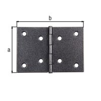 Scharnier DURAVIS® 60 x 90 x 1,25 mm, breit, Material: Stahl, blau verzinkt, Oberfläche: schwarz-diamant