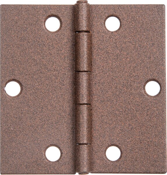 Scharnier DURAVIS® 60 x 60 x 1 mm, quadratisch, Material: Stahl, blau verzinkt, Oberfläche: rostbraun, mit Edelstahlstift