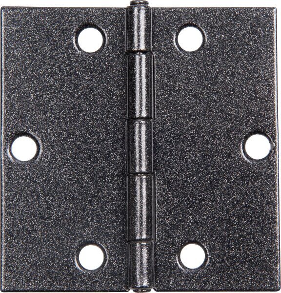 Scharnier DURAVIS® 60 x 60 x 1 mm, quadratisch, Material: Stahl, blau verzinkt, Oberfläche: schwarz-diamant, mit Edelstahlstift