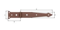 Werfgehänge DURAVIS® 202/77 x 48 mm, Material: Stahl, blau verzinkt, Oberfläche: schwarz-diamant