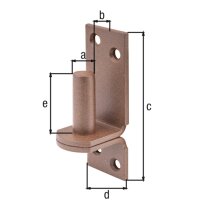 Kloben auf Platte DURAVIS® ? 16 mm, DI-Haken, Material: Stahl, blau verzinkt, Oberfläche: rostbraun