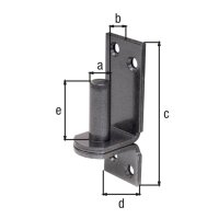 Kloben auf Platte DURAVIS® ⌀ 16 mm, DI-Haken, Material: Stahl, blau verzinkt, Oberfläche: schwarz-diamant