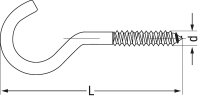 Schraubhaken gebogen Art. 11 L = 50 mm, verzinkt, VPE =...