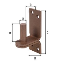 Kloben auf Platte DURAVIS® ⌀ 16 mm,, DII-Haken, Material: Stahl, blau verzinkt, Oberfläche: rostbraun