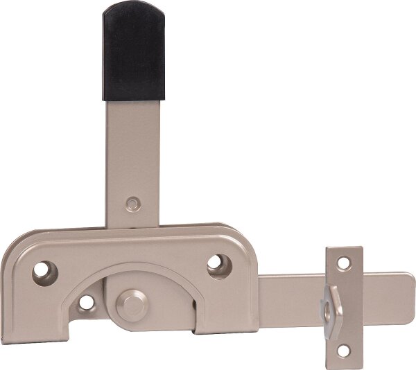 Gartentorfalle DURAVIS® für schmale Rahmenhölzer, Material: Stahl, blau verzinkt, Oberfläche: perlbeige RAL 1035