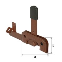 Gartentorfalle DURAVIS® für schmale Rahmenhölzer, Material: Stahl, blau verzinkt, Oberfläche: rostbraun