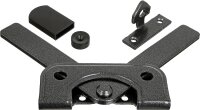 Gartentorfalle DURAVIS® für schmale Rahmenhölzer, Material: Stahl, blau verzinkt, Oberfläche: schwarz-diamant