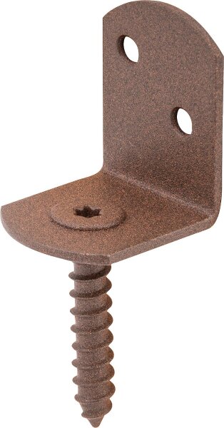 Flechtzaunhalter DURAVIS® L-Form, Material: Stahl, blau verzinkt, Oberfläche: rostbraun