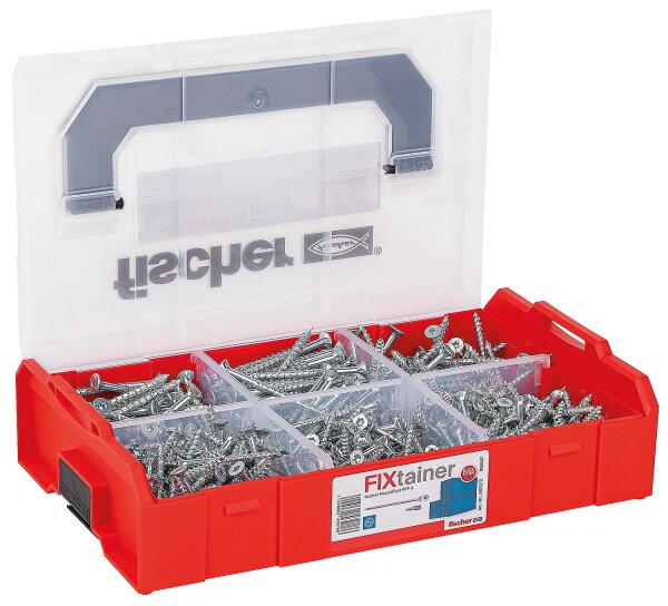 Schraubensortiment, FixTainer PowerFast II, Senkkopf Teilgewinde, Torx® + Bit, 527- teilig