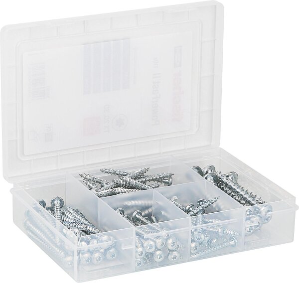 Fischer Schraubensortiment, Meisterbox PowerFast II, PanHead Vollgewinde, Torx®, 110- teilig