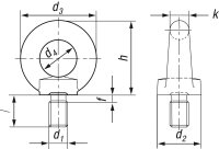 Ringschraube C15 M 16  / L=27mm ähnlich DIN 580 /...