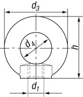 Ringmutter C15 M 16 ähnlich DIN 582 / verzinkt