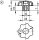 Sterngriff Kipp mit Gewindebuchse M 4, Form K