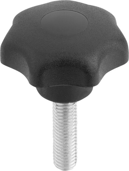 Sterngriff Kipp mit Gewindebolzen M 6 x 40, Form L