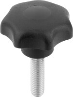 Sterngriff Kipp mit Gewindebolzen Nirosta,M 8 x 20, Form L