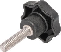 Sterngriff Kipp mit Gewindebolzen Nirosta,M 8 x 20, Form L