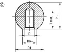 Kugelknopf Kipp mit Kunststoffgewinde Innengewinde M 6...