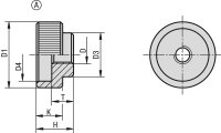 Rändelmutter Kipp DIN 6303 Innengewinde M 10 Stahl