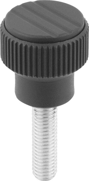 Rändelknopf Kipp mit Aussengewinde M 6 x 30
