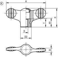 Flügelgriff Kipp mit Innengewinde M 10