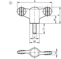 Flügelgriff Kipp mit Aussengewinde M 8 x 20